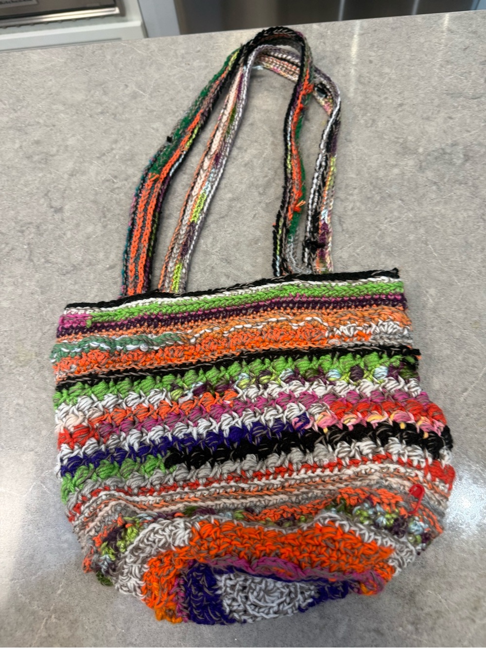 Handcrafted Multicolor Crochet Shoulder Tote